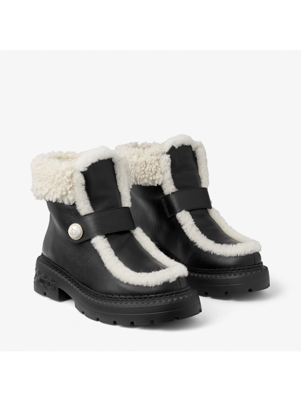 New Jimmy Choo Shea shearling-lined leather ankle boots $1,450 41